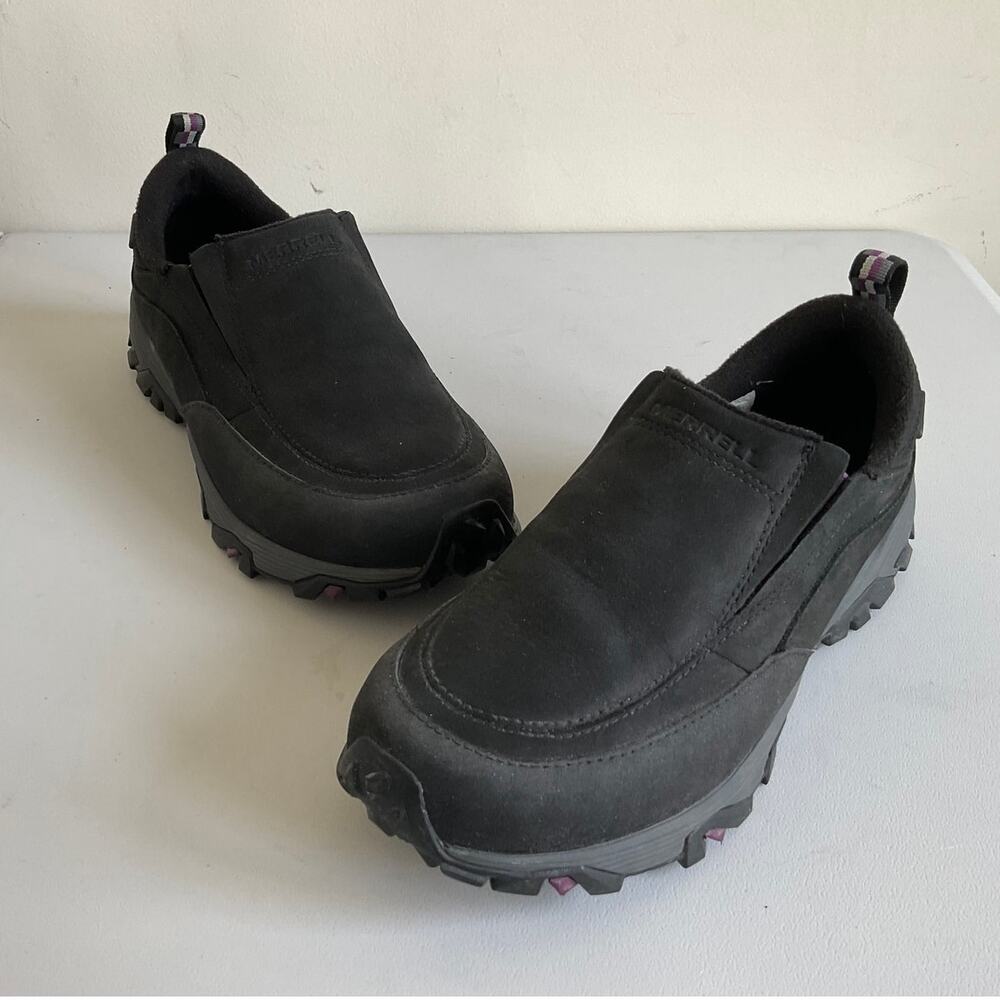 Merrell Women's Black ColdPack Ice + Moc Waterproof Leather Slip-On Size 10W